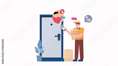 A Man Confirms An Order With His Costumer Animation