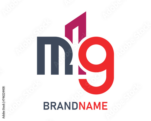 Letter mg logo design template