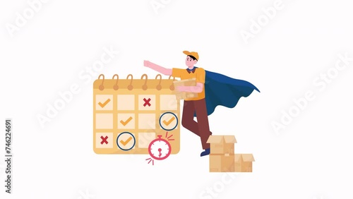 A Man Going To Deliver Parcel Animation