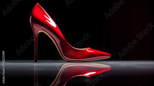 Emblem of Elegance and Power: A Pair of Crimson Red High-Heeled Stilettos