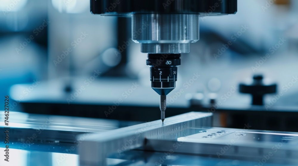 Precision tools meticulously measuring the thickness and strength of a sustainable plastic sheet. Precision tools meticulously measuring the thickness and strength of a sustainable plastic sheet.