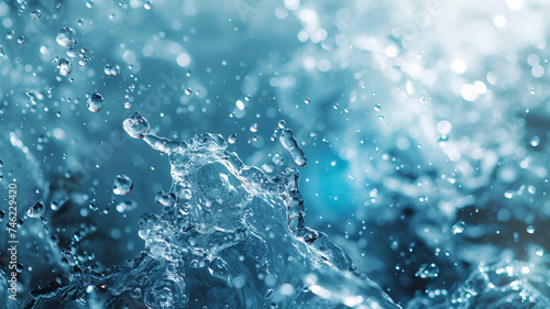 Crisp and refreshing water splashes captured in a seamless background AI Generative.