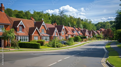 Newly constructed houses on a recently developed residential area