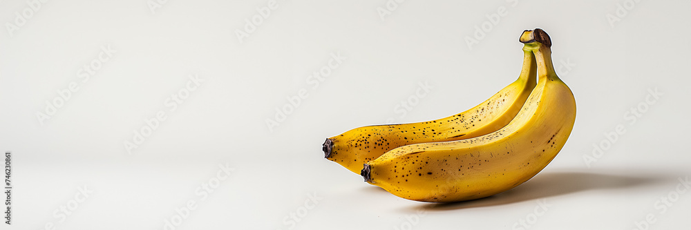 Ripe bananas with brown spots isolated on a white background, representing organic fruit and healthy eating concepts Ripe bananas with brown spots isolated on a white background, representing organic fruit and healthy eating concepts