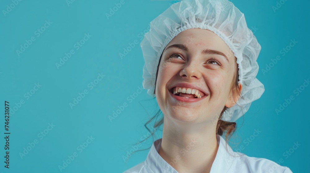 Nurse with Blue Background with Copy Space Nurse with Blue Background with Copy Space