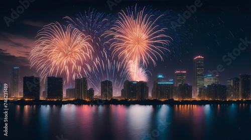 Fireworks in Miami Created With Generative Ai