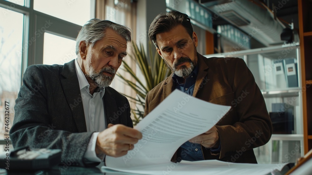 Fototapeta premium Lawyer Discussing Documents with Client