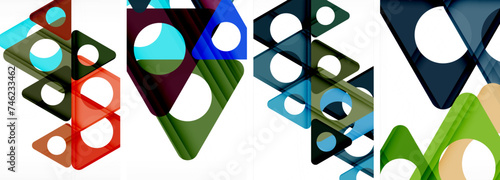 Abstract background set featuring captivating triangles. Harmonious blend of geometry and style, these designs bring modern flair