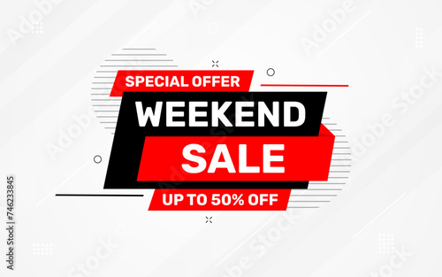 Weekend sale special offer sale banner template. discount offer background. weekly sale banner template design for web or social media, Sale special offer. abstract vector design.
