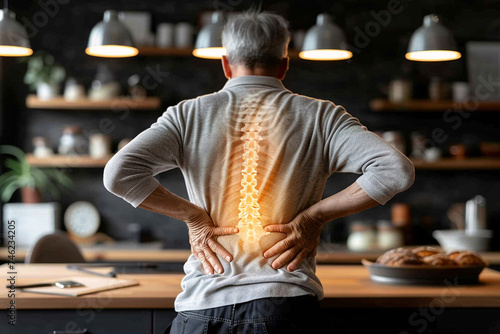 person with pain in his back  body with pain in the back  man holding his back  person with a back pain  person with pain  back pain 