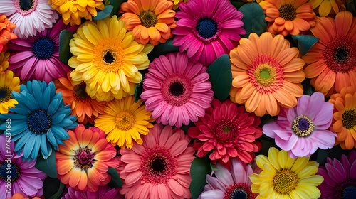 vibrant photo showcasing a variety of colorful flowers