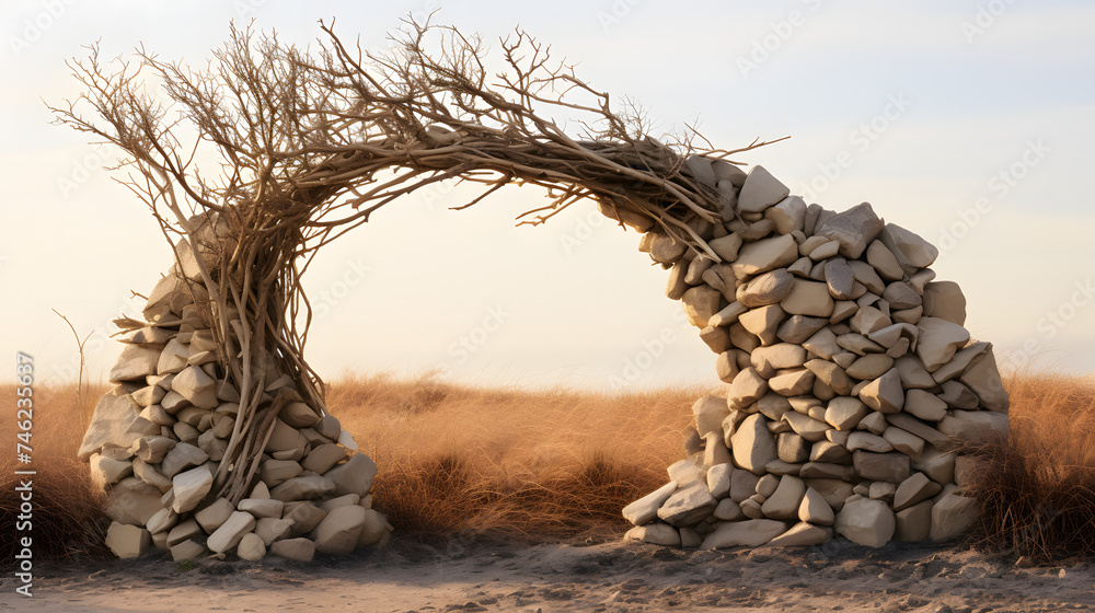 Fototapeta premium compositions where nature and man-made structures intersect