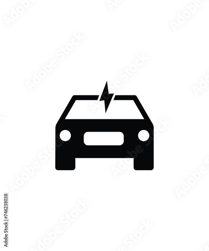 electric car icon, vector best flat icon.