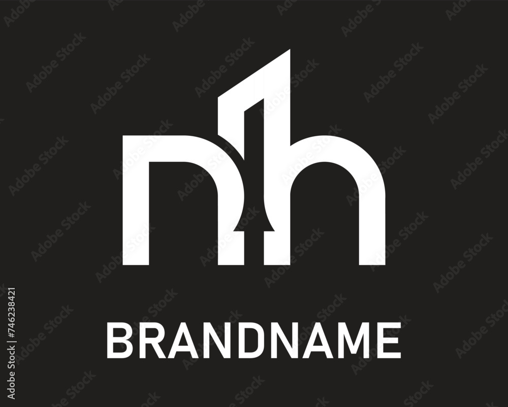 Fototapeta premium Letter nh logo design template