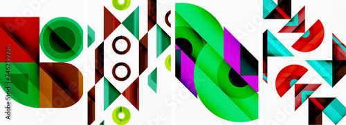 Triangle poster abstract background set for wallpaper, business card, cover, poster, banner, brochure, header, website