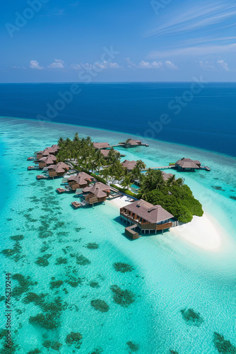 Panoramic View of a Maldives Island Resort