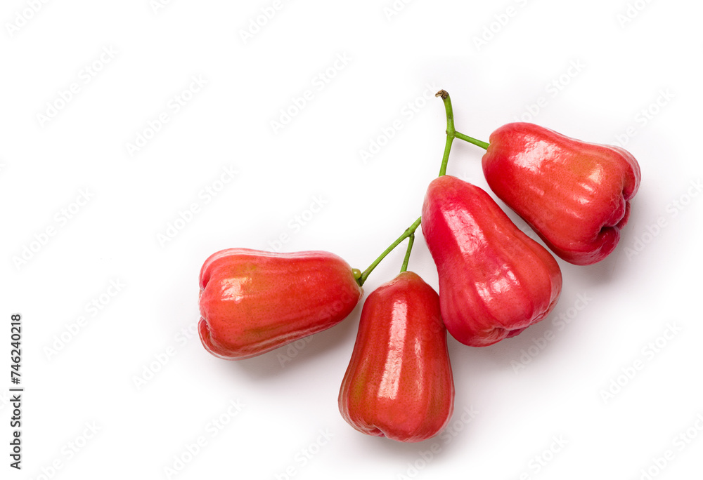 Top view bunch of rose apple isolated on white background. Top view bunch of rose apple isolated on white background.
