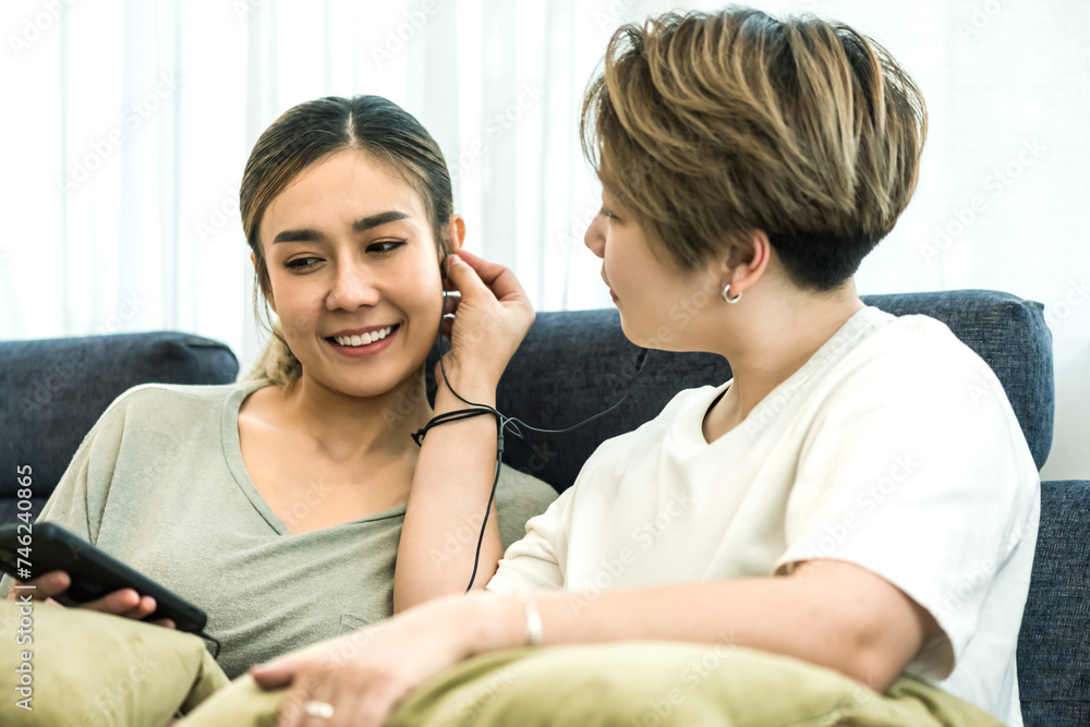 Young Asian LGBT lesbian lovers having a good time together, lesbian couples with intimate relationship Young Asian LGBT lesbian lovers having a good time together, lesbian couples with intimate relationship