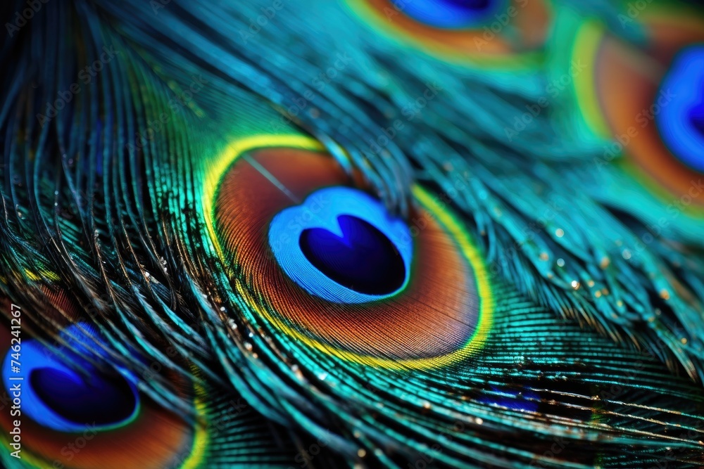 Fototapeta premium peacock feather. beautiful bird feather