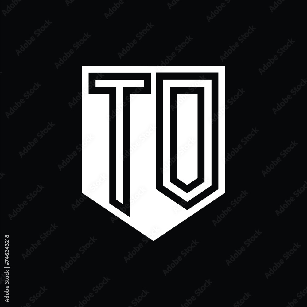 TO Letter Logo monogram shield geometric line inside shield design template TO Letter Logo monogram shield geometric line inside shield design template