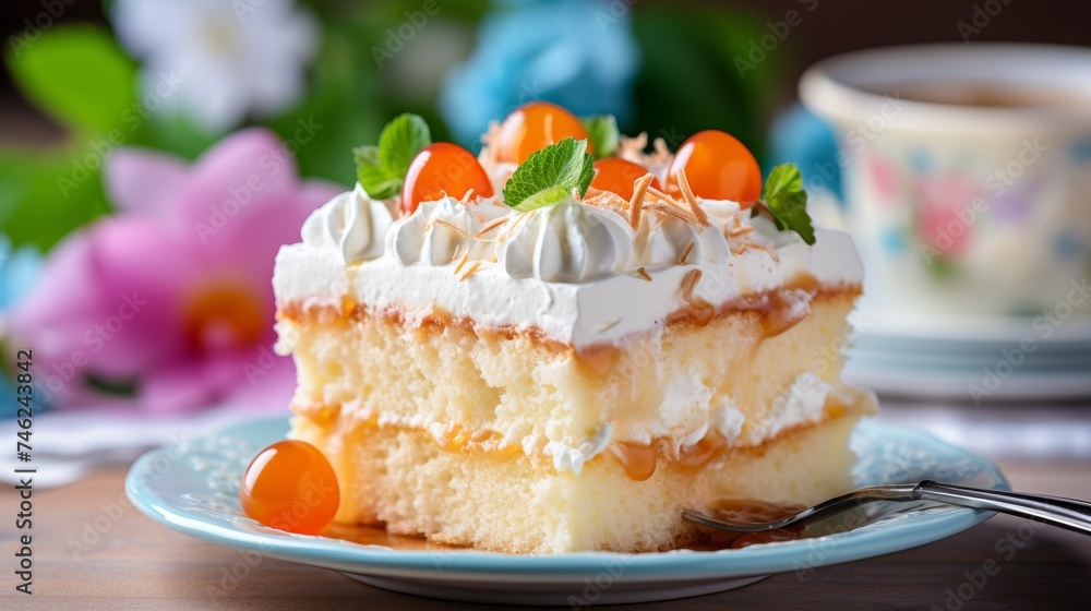 Traditional easter cake tres leches cake with of milk Traditional easter cake tres leches cake with of milk