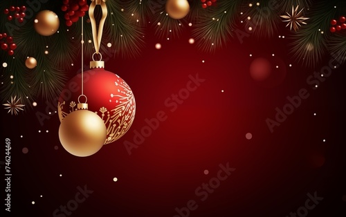 merry christmas and happy new year greeting card  frame banner background