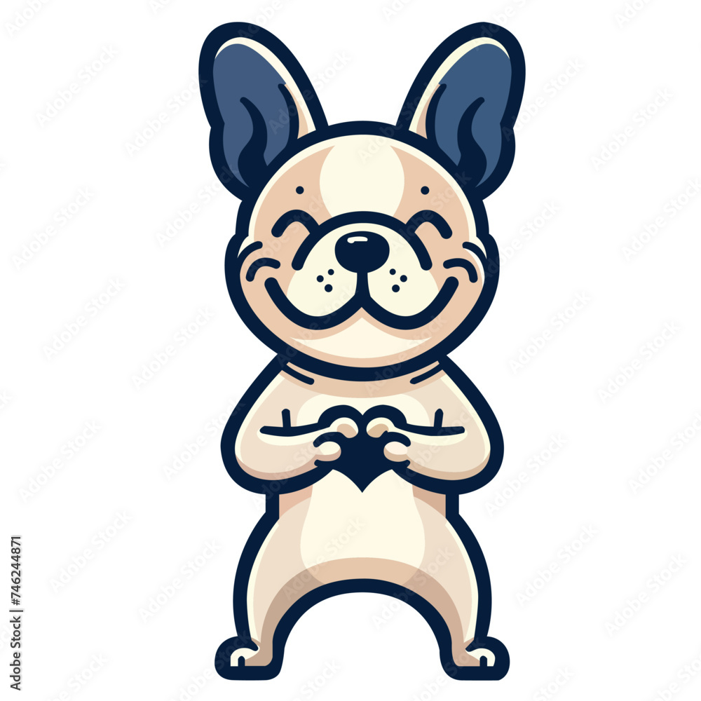 Joyful French Bulldog Heart Gesture illustration vector
Joyful French Bulldog Heart Gesture illustration vector