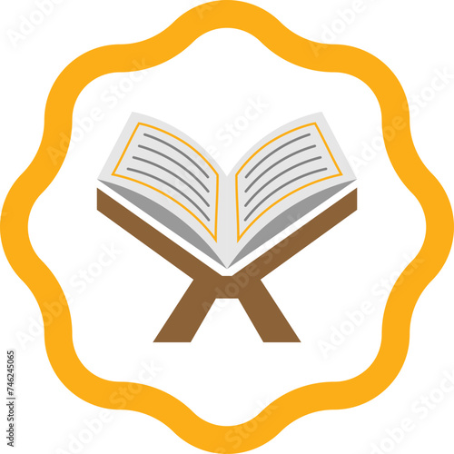Quran Holy Book Flat Icon Illustration
