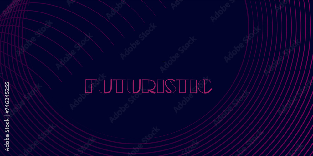 Dark abstract background with glowing circles. Swirl circular lines element. Shiny lines. Futuristic technology concept. Suit for banner, brochure, presentation, corporate, cover, poster, website arts