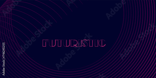 Dark abstract background with glowing circles. Swirl circular lines element. Shiny lines. Futuristic technology concept. Suit for banner, brochure, presentation, corporate, cover, poster, website arts