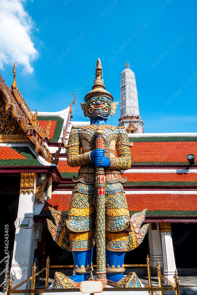 Demon Guardian in Wat Phra Kaew temple at Grand Palace Bangkok