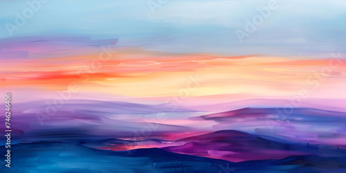 sunset sky of dusk, digital watercolor painting, trending on art station, Beautiful dawn high detailed sky illustration, Evening sky with colorful clouds in the sunset