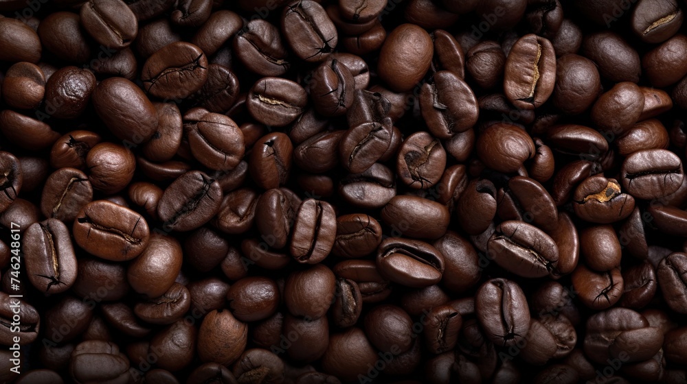 Obraz premium Roasted coffee beans background