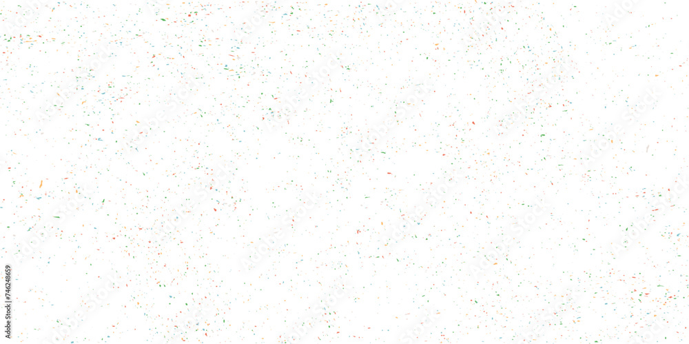 Colorful grunge dust falling on transparent background. Multicolor grainy texture on white background. Dust overlay textured. Grain noise particles