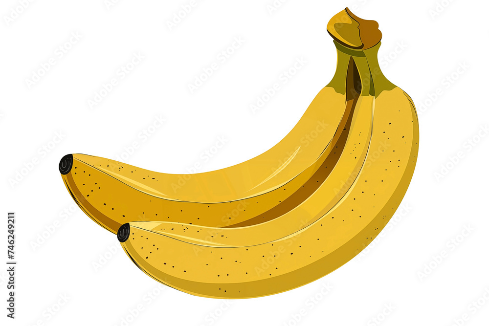 Banana fruit cartoon isolated on transparent