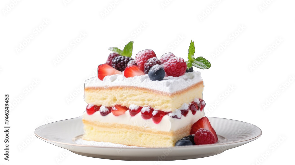 A slice of layered sponge fresh soft cake with whipped cream png A slice of layered sponge fresh soft cake with whipped cream png