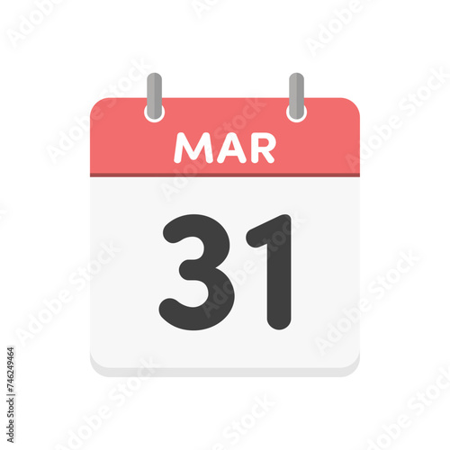 3月31日･MAR 31st の日めくりカレンダーのアイコン - 3/31の行事や年度末･学年末のイメージ素材 photo