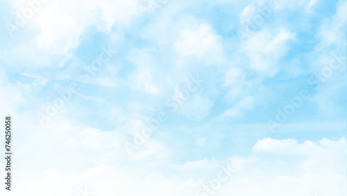 Vector blue sky background with tiny clouds. Beautiful clouds on a blue sky as background