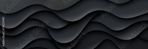 astract black background with waves, black paper art, black abstract background with wavy lines. for nature-themed designs, environmental concepts, or vibrant and modern digital art.black paper cut photo