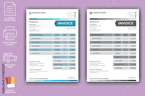 modern invoice design in template
