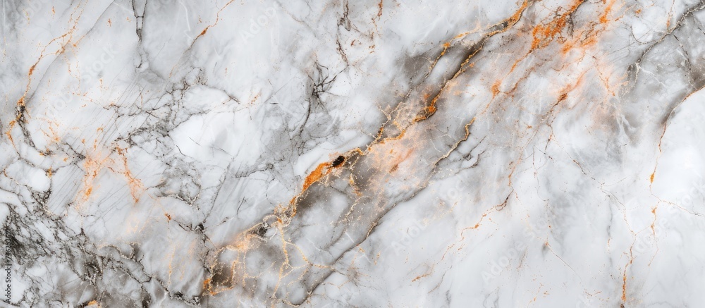 A captivating display of a beautiful marble surface texture featuring prominent orange streaks.