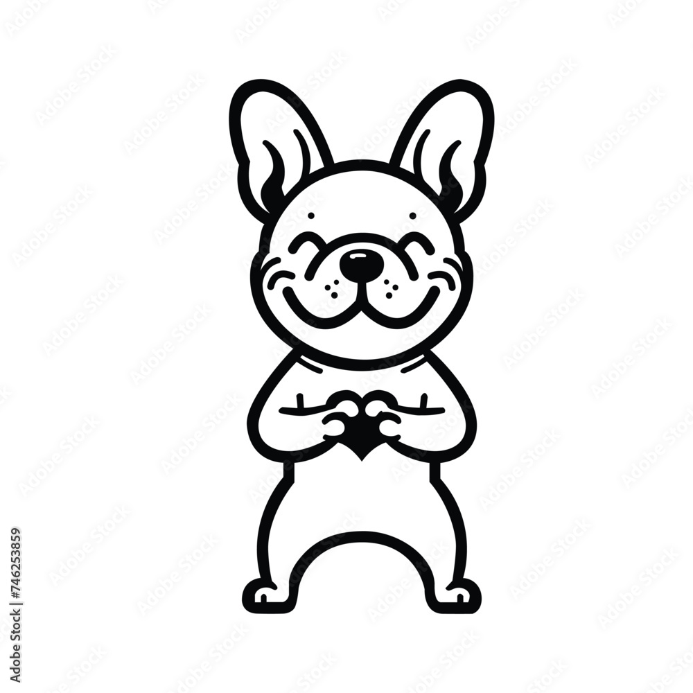 Joyful French Bulldog Heart Gesture illustration vector
Joyful French Bulldog Heart Gesture illustration vector