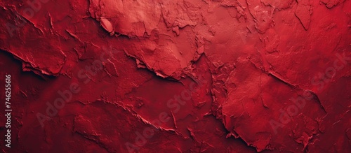 This close-up photograph showcases a vibrant red wall with peeling paint, creating a textured background perfect for bold design works. The worn paint adds character to the wall, capturing attention