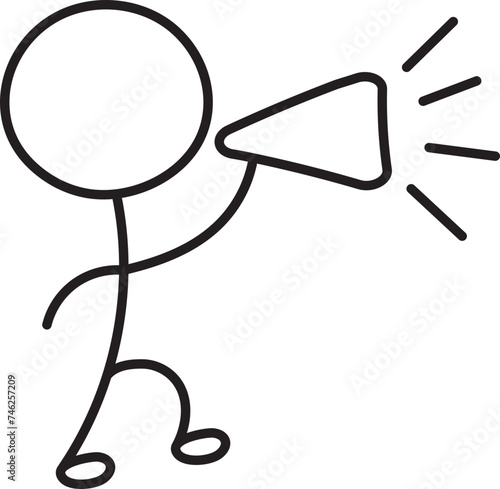 announce notice stick man figure doodle outline