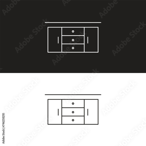 wooden commode on little legs. Piece of bedroom furniture and home interior.  or console table for the bedroom and living room 