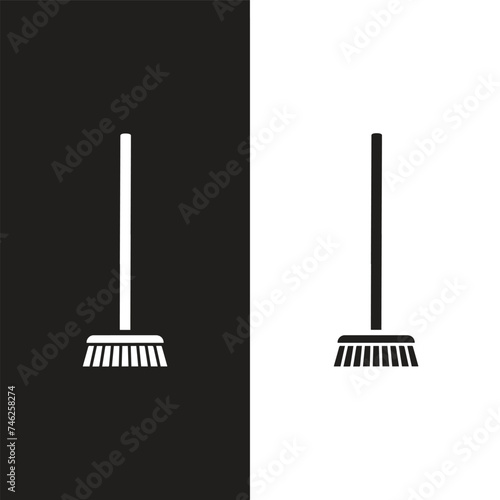 Floor mop icons. Mop And Bucket symbol. Cleaning service signs, vector illustration