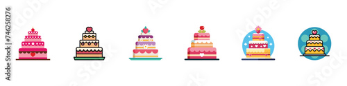 Cake icon, Stacked wedding cake, wedding cake icon, Cake icons, wedding cake icon on white background.