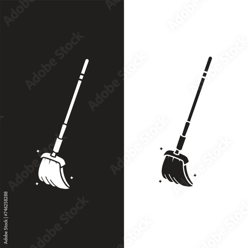 Floor mop icons. Mop And Bucket symbol. Cleaning service signs, vector illustration