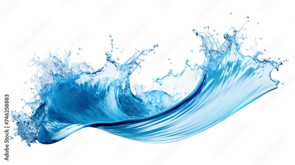 Water splash in wave shape isolated on white background Water splash in wave shape isolated on white background