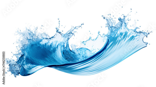 Water splash in wave shape isolated on white background photo